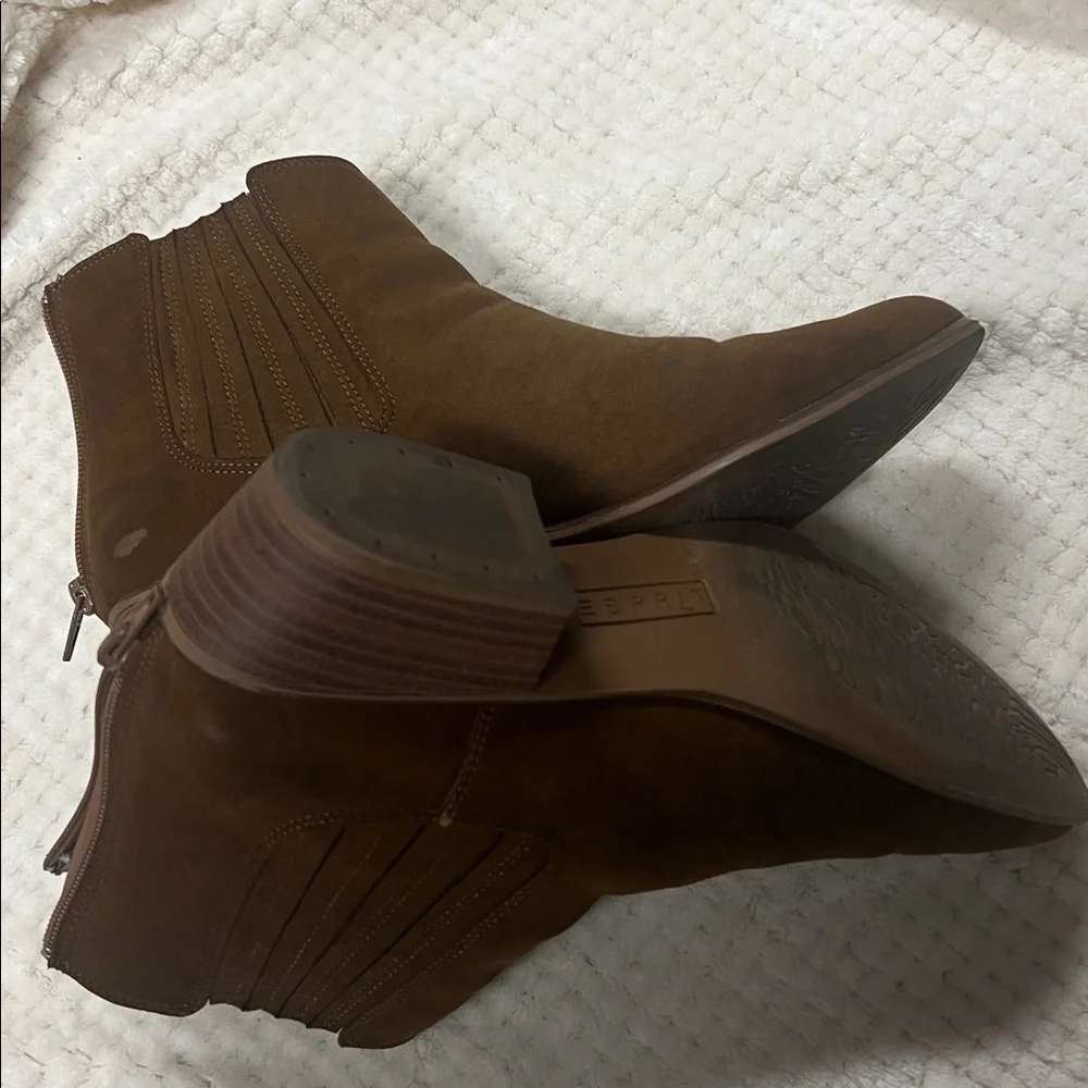 Esprit Trissa Suede Brown Ankle Boots Size 10
